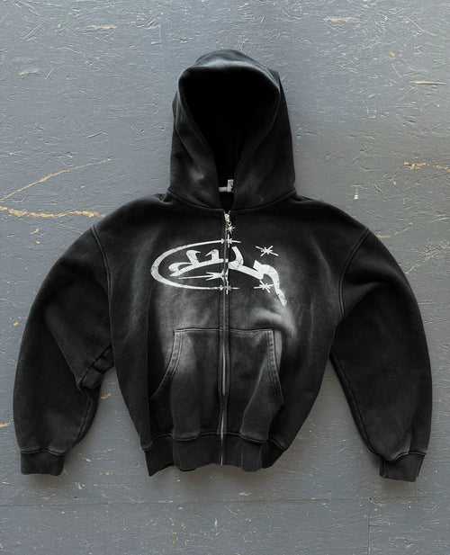 Retro Edge Zip-Up Hoodie